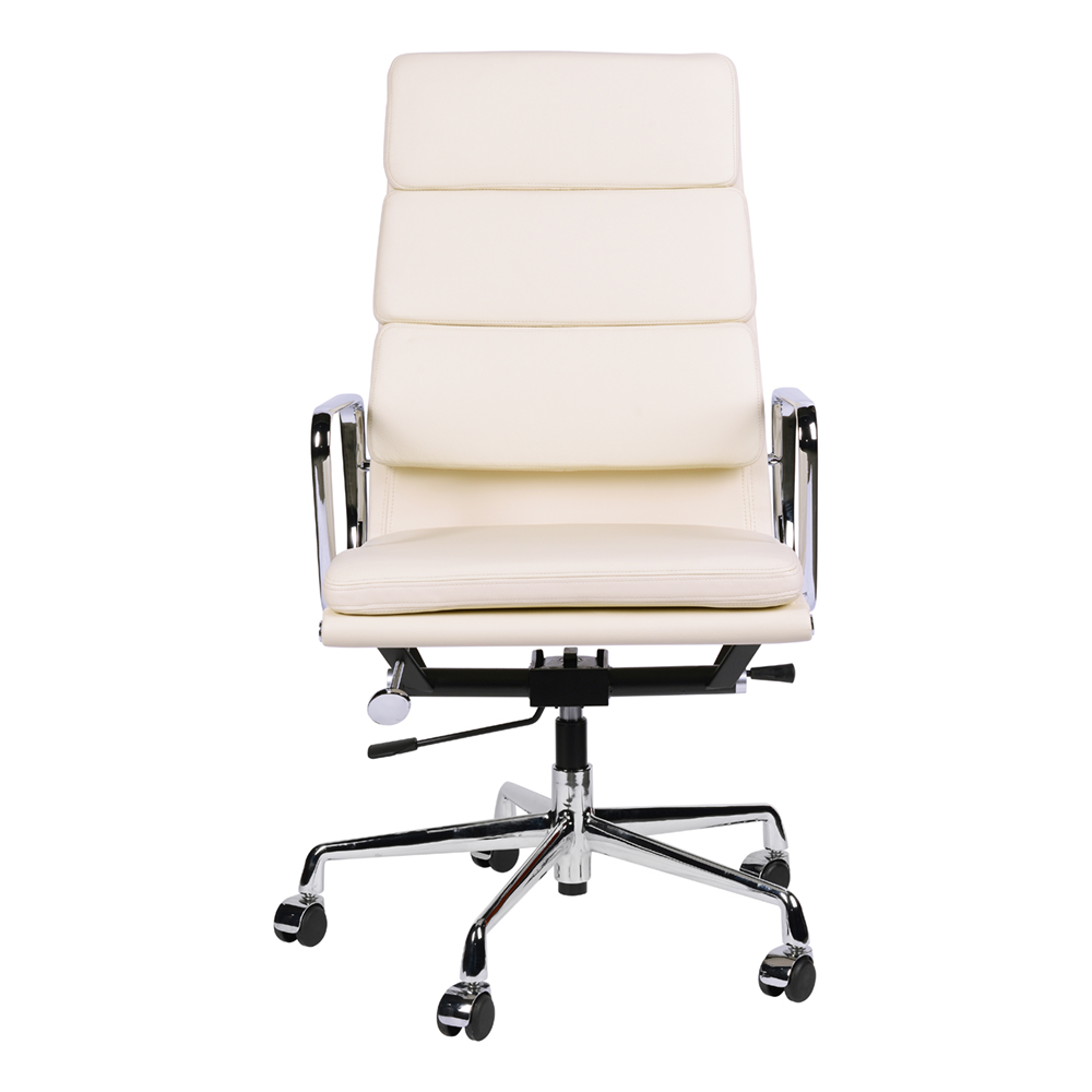 Эргономичное кресло Eames HB Soft Pad Executive Chair EA 219, кремовая кожа