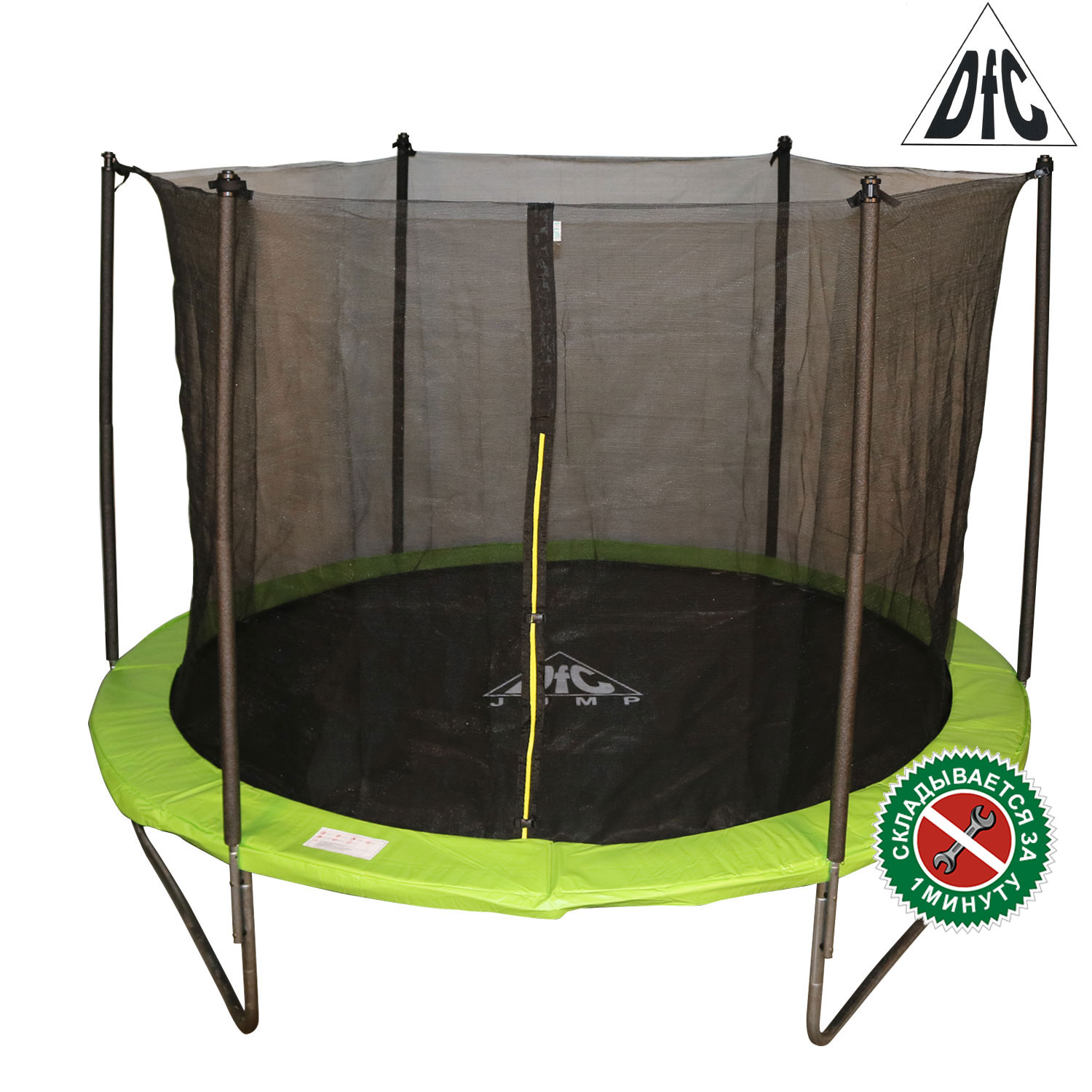 Батут DFC JUMP 12 ft apple green складной, сетка, чехол, 366 см