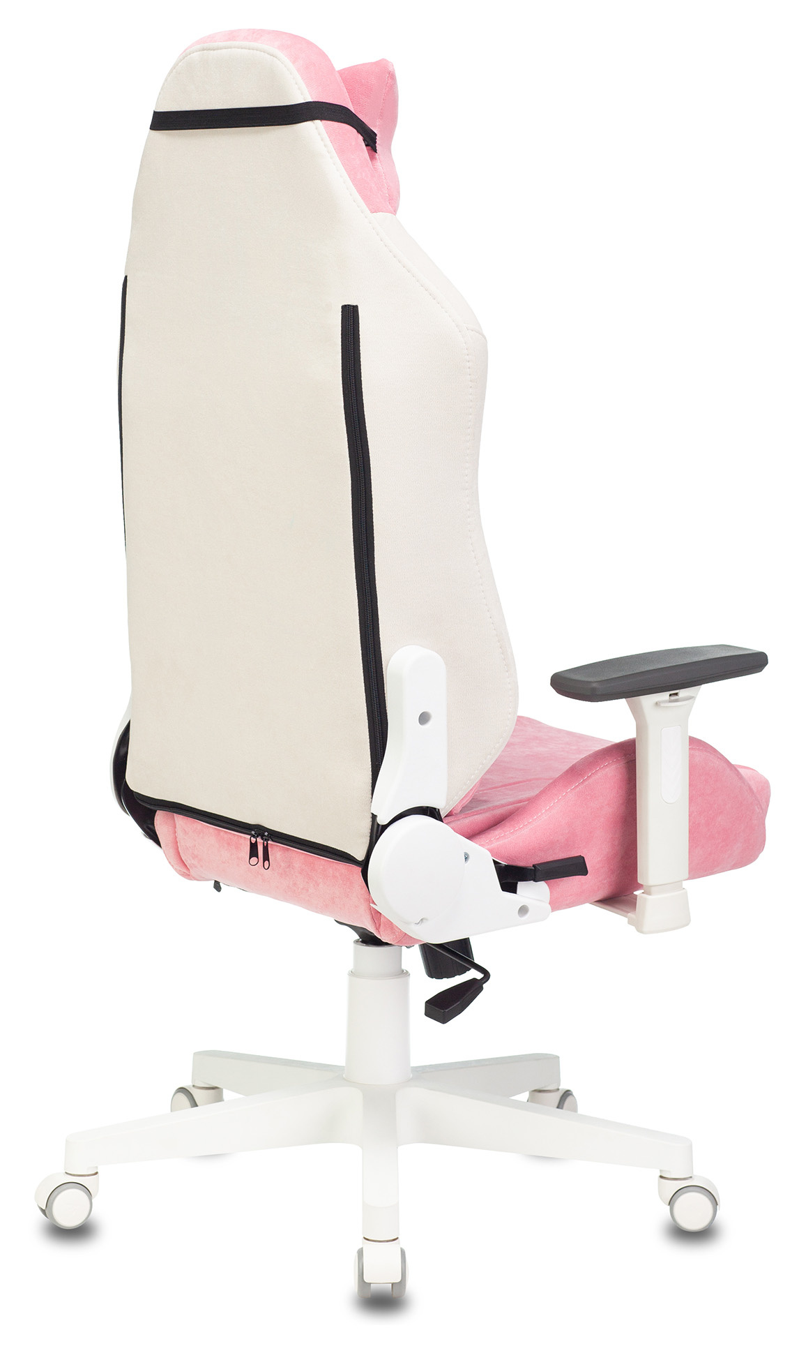 Геймерское кресло Zombie Fabric белый/розовый с подголов., крестовина пластик (белый)