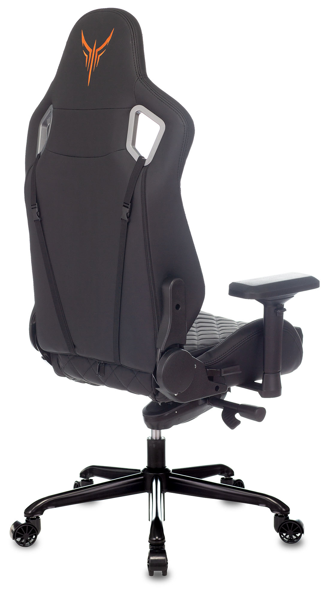 Геймерское кресло Knight черный ромбик экокожа с подголов., крестовина металл