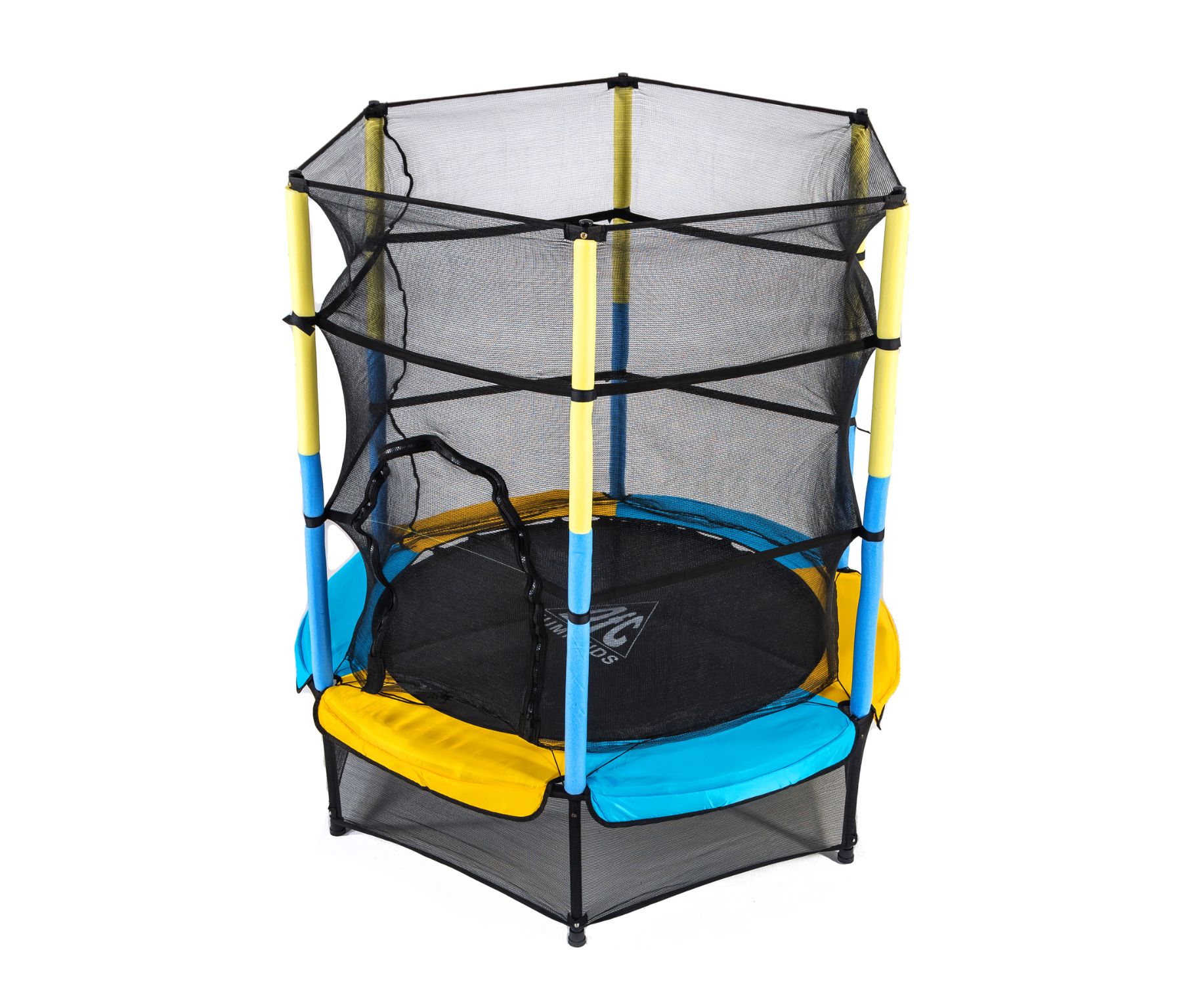 Батут DFC JUMP KIDS 55" жёлтый/синий, сетка (137 см)