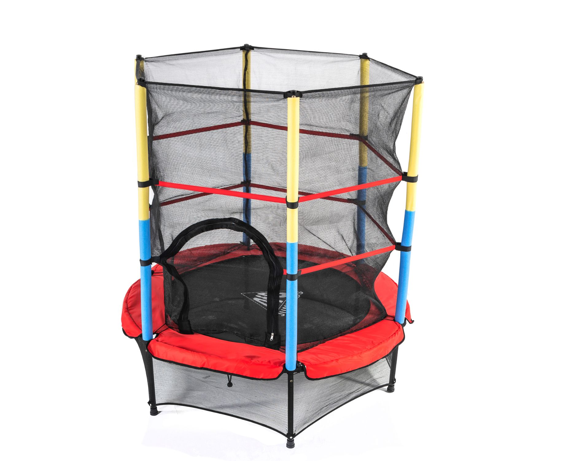 Батут DFC JUMP KIDS 55" красный/жёлтый/синий, сетка (137 см)