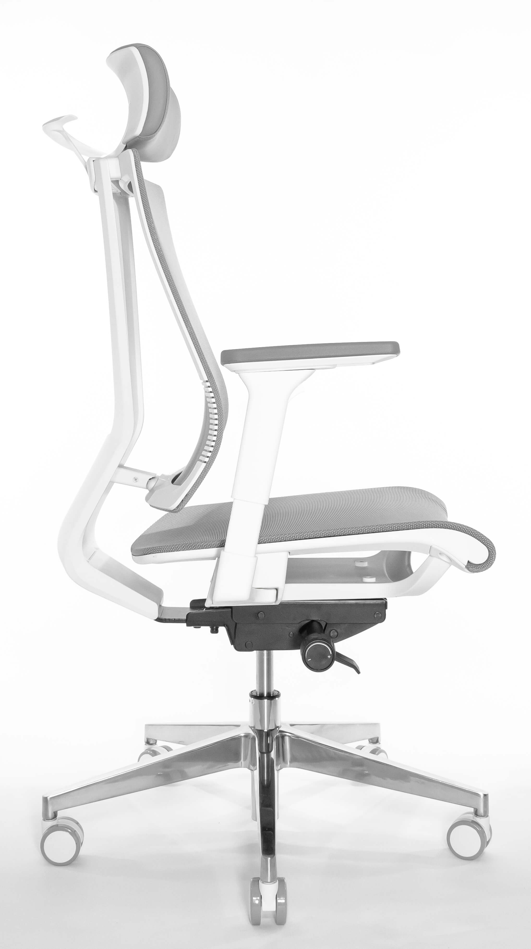Эргономичное кресло Falto G1 Air (3 уровня поясницы, сетка, каркас белый, серый)