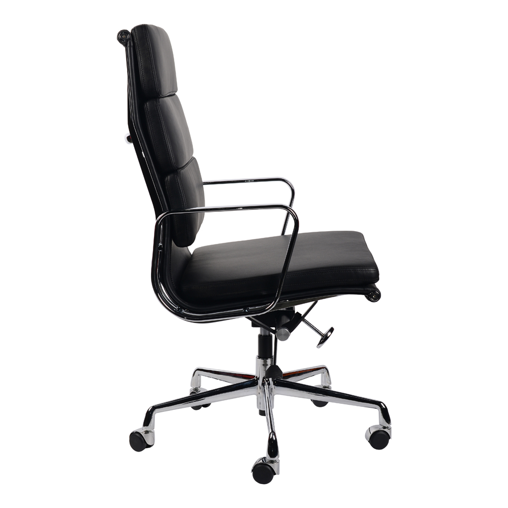 Эргономичное кресло Eames HB Soft Pad Executive Chair EA 219, черная кожа