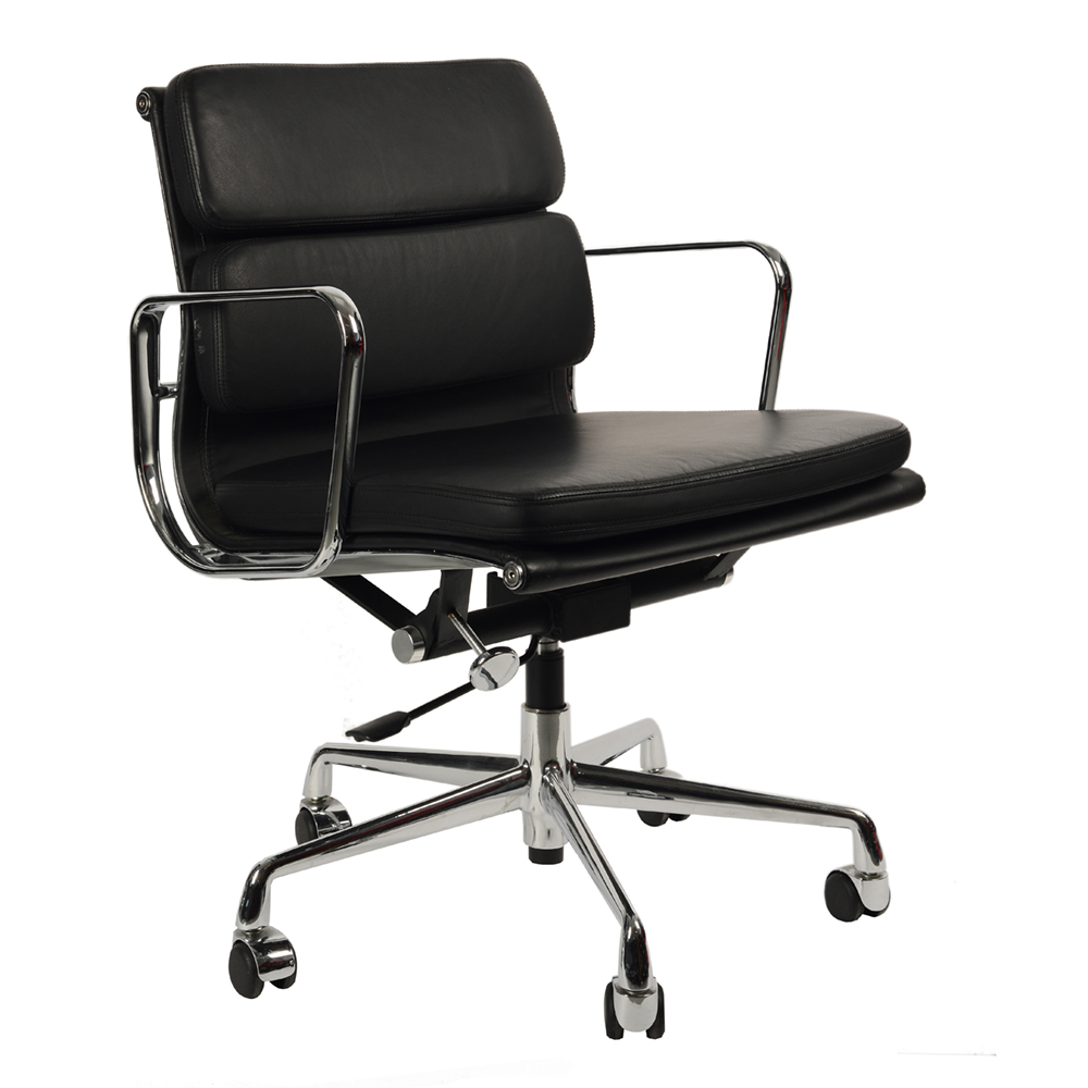 Эргономичное кресло Eames Soft Pad Office Chair EA 217, черная кожа