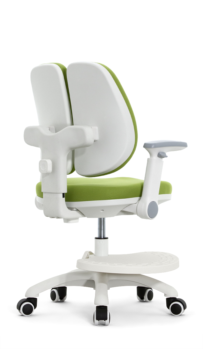 Детское эргономичное кресло Falto KIDS MAX DUO-P, ППУ латекс, спинка корсет, подножка, подлокотник 3D, обивка (зелёный)