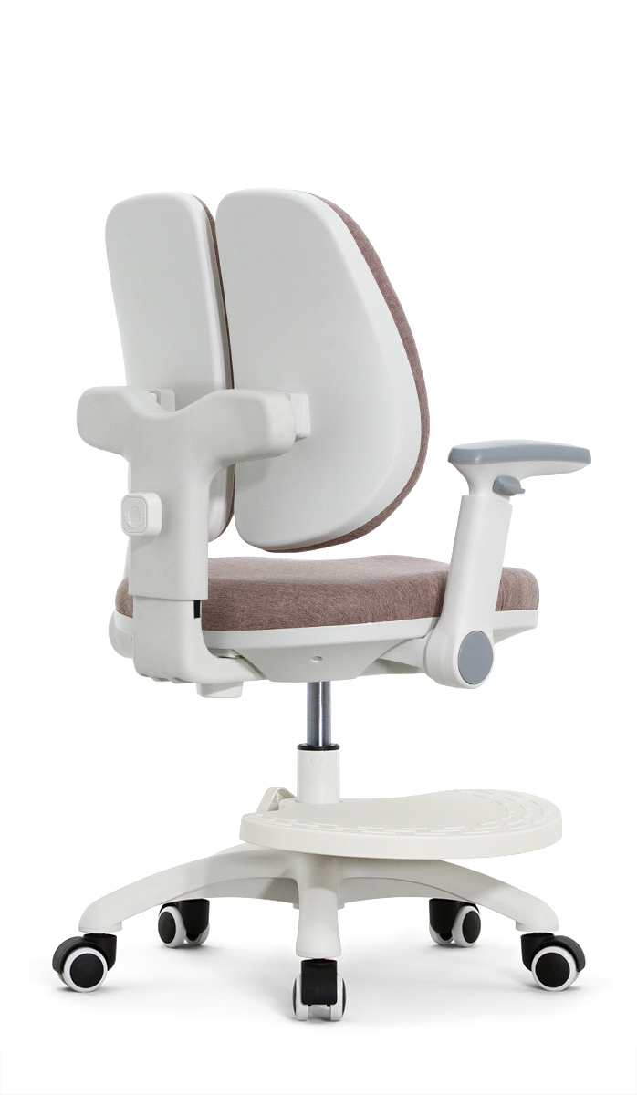 Детское эргономичное кресло Falto KIDS MAX DUO-P, ППУ латекс, спинка корсет, подножка, подлокотник 3D, обивка (розовый)