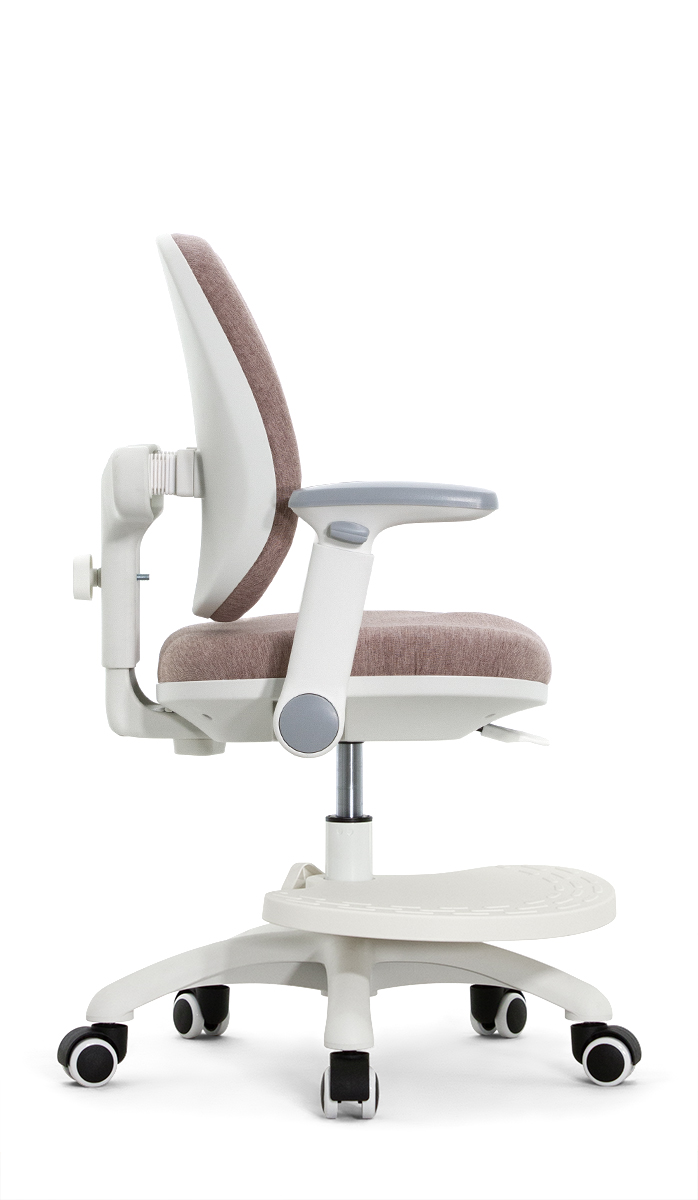 Детское эргономичное кресло Falto KIDS MAX DUO-P, ППУ латекс, спинка корсет, подножка, подлокотник 3D, обивка (розовый)