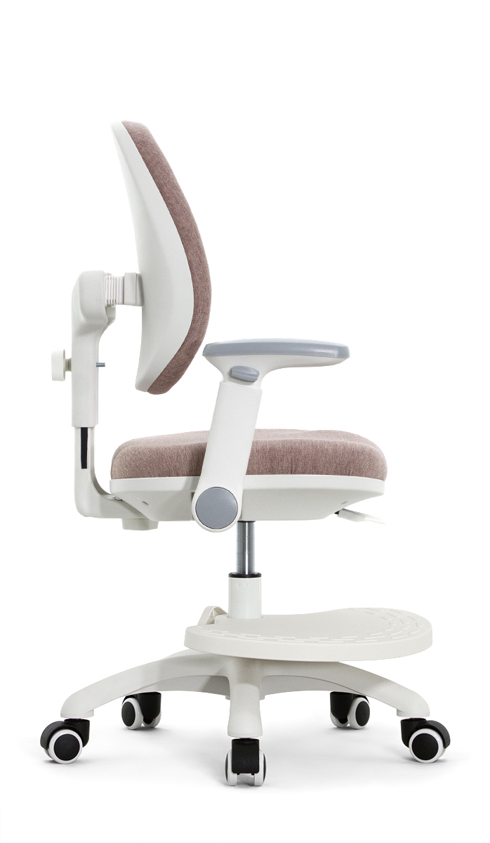 Детское эргономичное кресло Falto KIDS MAX DUO-P, ППУ латекс, спинка корсет, подножка, подлокотник 3D, обивка (розовый)