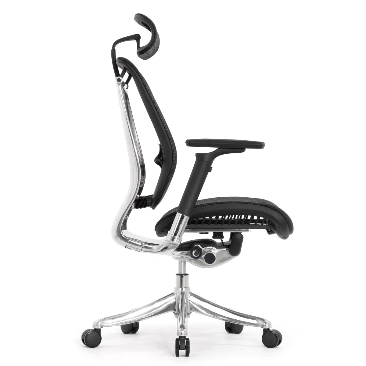 Эргономичное кресло Falto Spring 2 (поясничный валик, подлокотники 6D (360), сетка, чёрный)