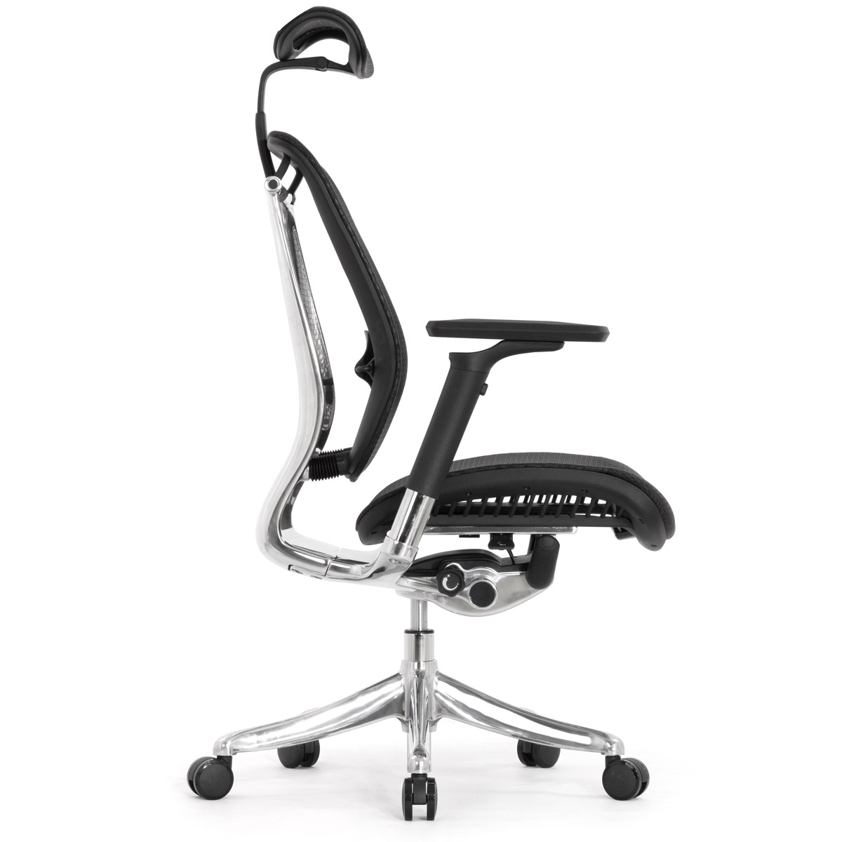 Эргономичное кресло Falto Spring 2 (поясничный валик, подлокотники 6D (360), сетка, чёрный)