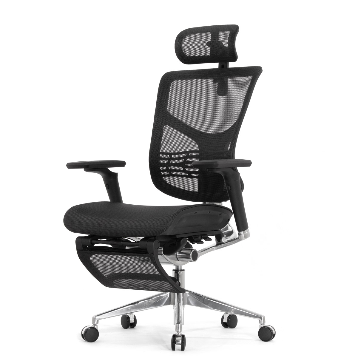 Эргономичное кресло Falto Star 2 с подножкой (подлокотники 6D (360), сетка, цвет чёрный)