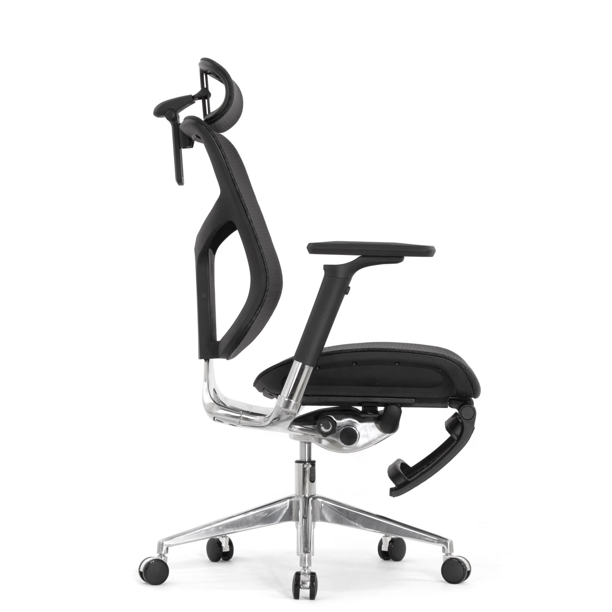 Эргономичное кресло Falto Star 2 с подножкой (подлокотники 6D (360), сетка, цвет чёрный)
