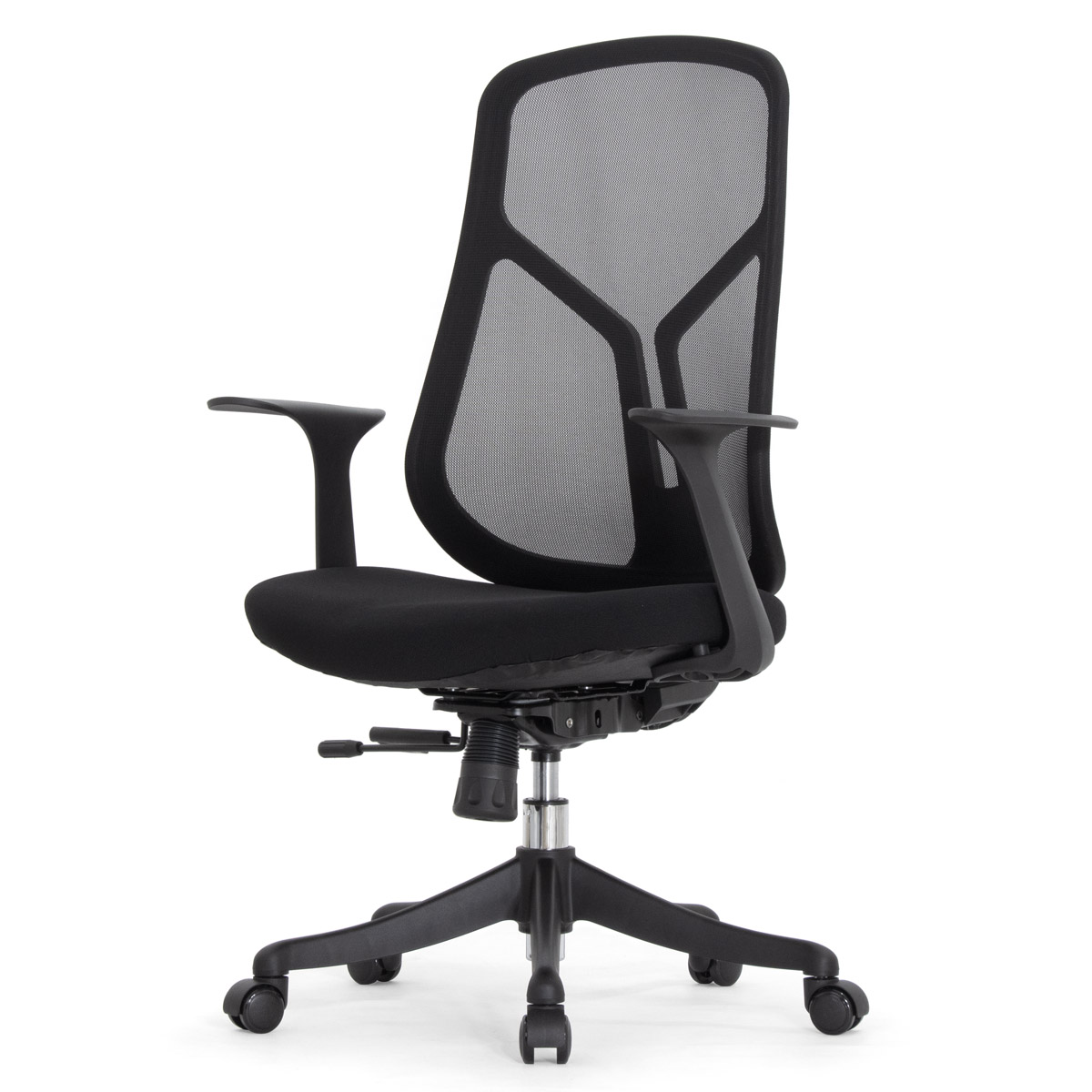 Эргономичное кресло Falto Кураж (без подголовника, сетка, ткань, черный)