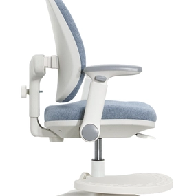 Детское эргономичное кресло Falto KIDS MAX DUO-P, ППУ латекс, спинка корсет, подножка, подлокотник 3D, обивка (голубой)