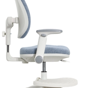 Детское эргономичное кресло Falto KIDS MAX DUO-P, ППУ латекс, спинка корсет, подножка, подлокотник 3D, обивка (голубой)