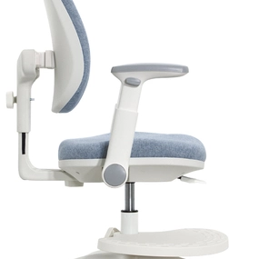 Детское эргономичное кресло Falto KIDS MAX DUO-P, ППУ латекс, спинка корсет, подножка, подлокотник 3D, обивка (голубой)