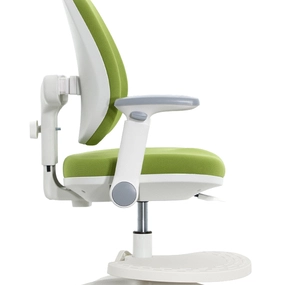 Детское эргономичное кресло Falto KIDS MAX DUO-P, ППУ латекс, спинка корсет, подножка, подлокотник 3D, обивка (зелёный)