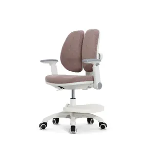 Детское эргономичное кресло Falto KIDS MAX DUO-P, ППУ латекс, спинка корсет, подножка, подлокотник 3D, обивка (розовый)