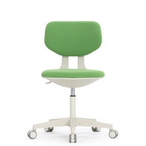 Эргономичное кресло Falto Rookie (регулируемая спинка, ткань, каркас белый, зелёный)
