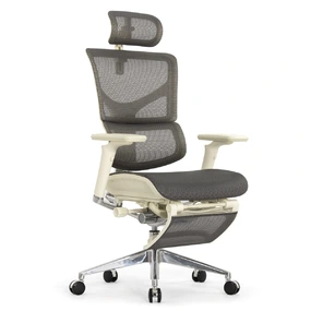 Эргономичное кресло Falto Sail 2 с подножкой (динамичный поясничный упор, подлокотники 6D (360), сетка, светлый)