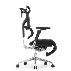 Эргономичное кресло Falto Sail 2 с подножкой (динамичный поясничный упор, подлокотники 6D (360), сетка, чёрный)